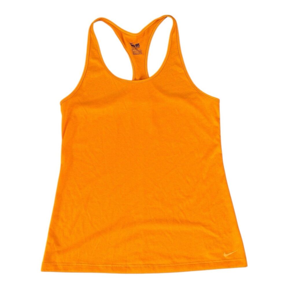 Nike Women's Racerback Training Tank Top M Orange, Slim Fit, Dri-Fit